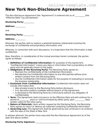 Attorney-Verified  Non-disclosure Agreement Template for New York