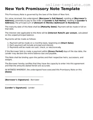 Attorney-Verified  Promissory Note Template for New York