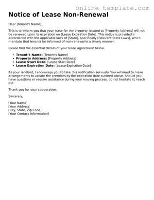 Official Notice of Lease Non-Renewal Template