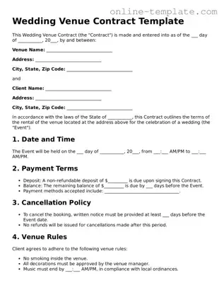 Official Wedding Venue Contract Template