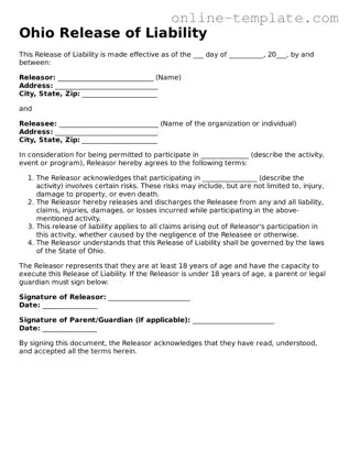 Attorney-Verified  Release of Liability Template for Ohio
