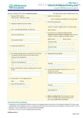 Free P 45 It PDF Template