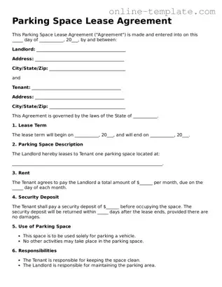 Official Parking Space Lease Agreement Template