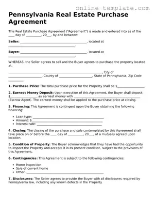 Attorney-Verified  Real Estate Purchase Agreement Template for Pennsylvania
