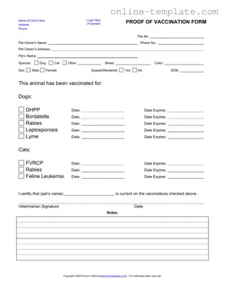 Free Proof Of Vaccination Dog PDF Template