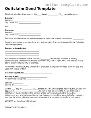 Official Quitclaim Deed Template