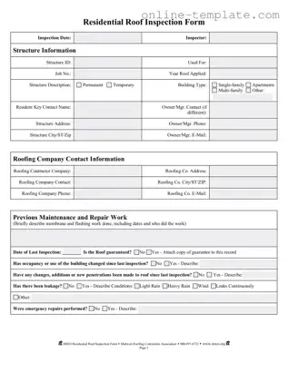 Free Roof Inspection PDF Template