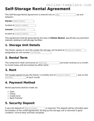 Official Self-Storage Rental Agreement Template