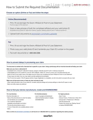 Free Asurion F-017-08 MEN PDF Template