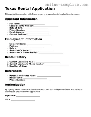 Attorney-Verified  Rental Application Template for Texas