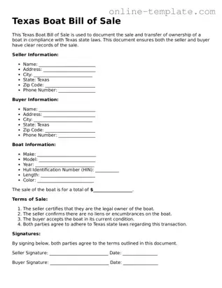 Attorney-Verified  Boat Bill of Sale Template for Texas