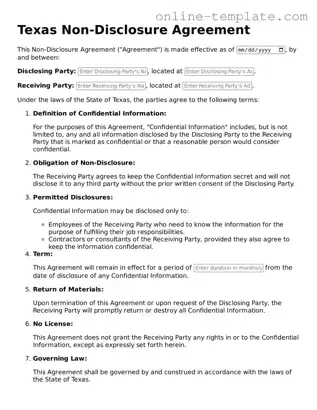 Attorney-Verified  Non-disclosure Agreement Template for Texas