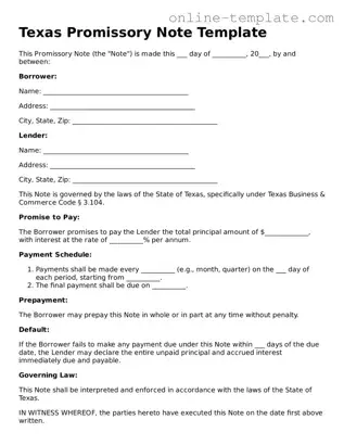 Attorney-Verified  Promissory Note Template for Texas