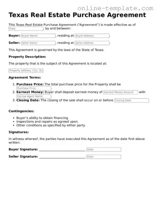 Attorney-Verified  Real Estate Purchase Agreement Template for Texas