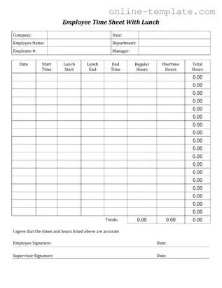 Free Time Card PDF Template