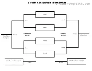 Free Tournament Consolation Bracket PDF Template