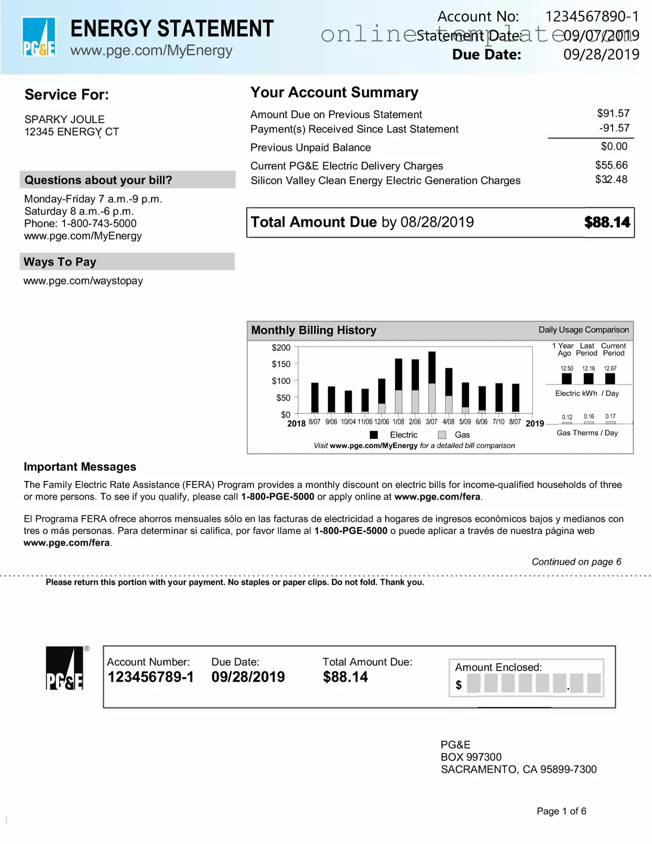Free Utility Bill PDF Template